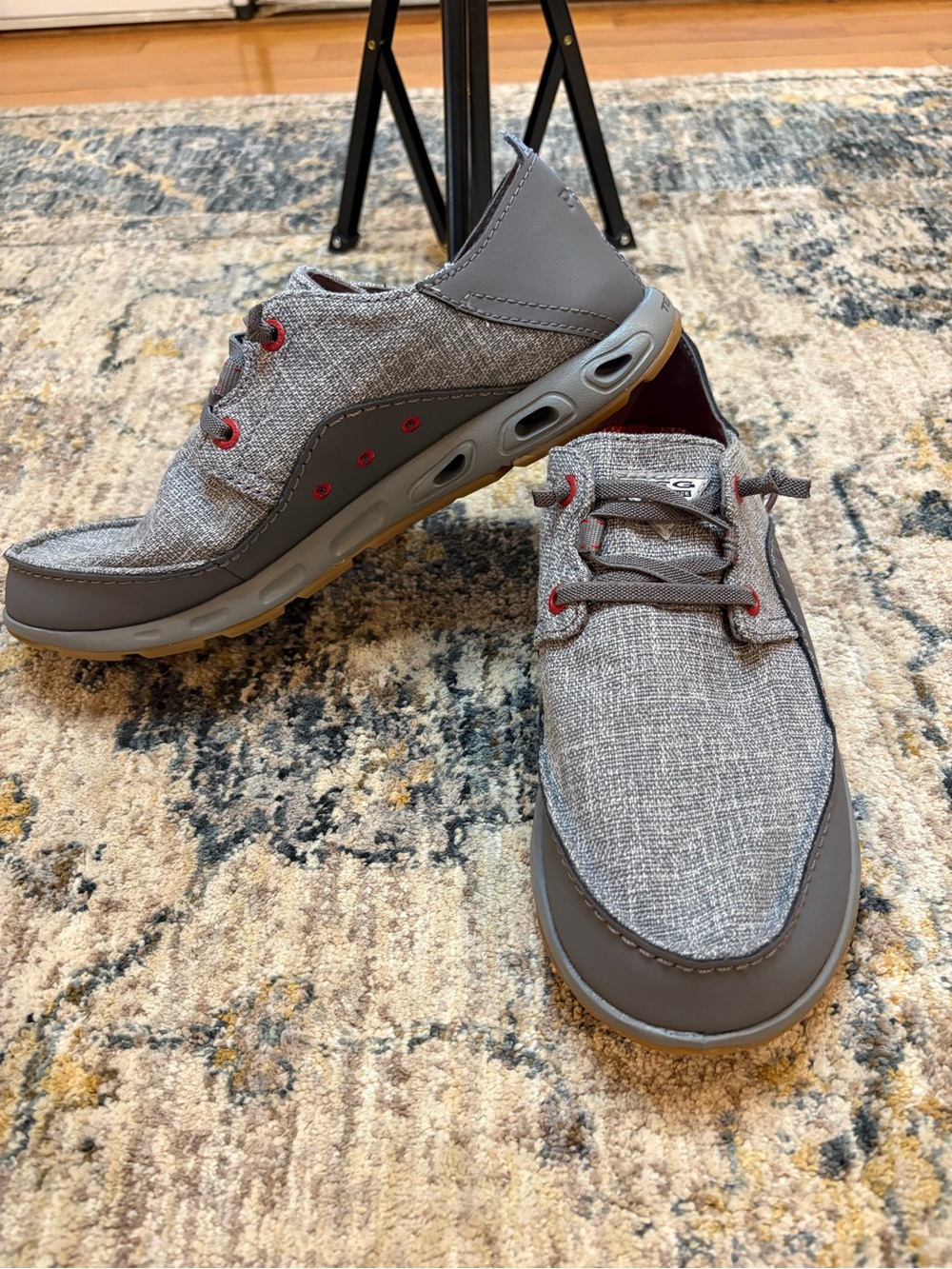 Mens Gray Boat Shoes Columbia Bahama Vent PFG Lace Relaxed Techlite Sz 8 Slip On